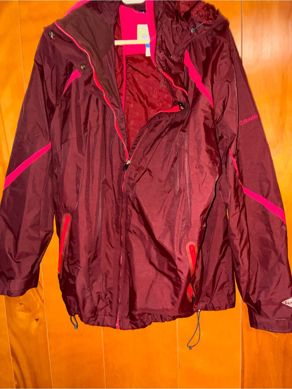 Columbia Bugaboo Maroon & Pink Waterproof Jacket 1X